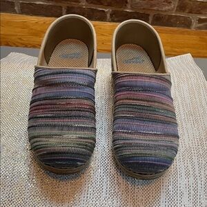 Dansko Multicolor Striped Mules